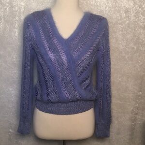 Christine Phillipe Fuzzy Blue Sweater Angora blend  Size M 90s Vintage
